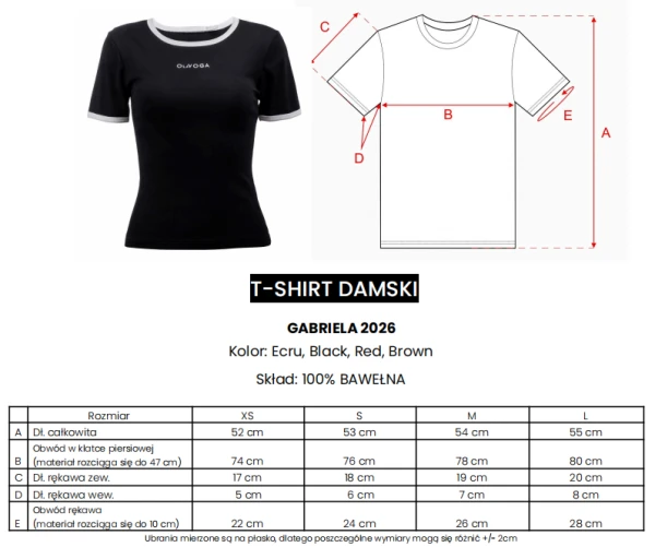 T-shirt damski OLAVOGA GABRIELA 2026 czarny - maWer Fashion