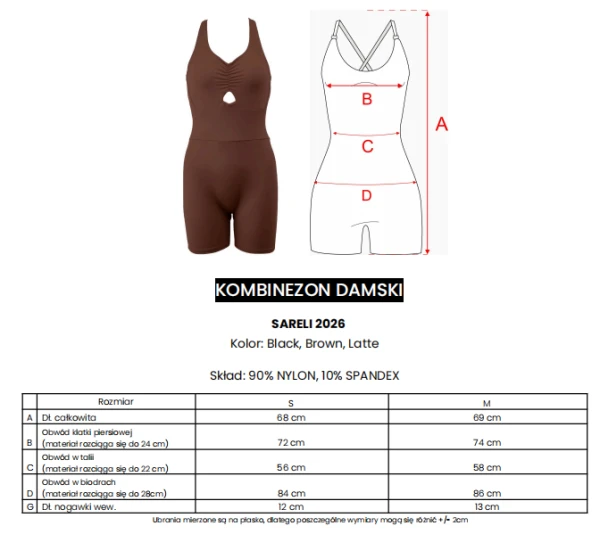 Kombinezon damski OLAVOGA SARELI 2026 brąz - maWer Fashion