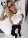 T-shirt damski OLAVOGA GABRIELA 2026 ecru - maWer Fashion