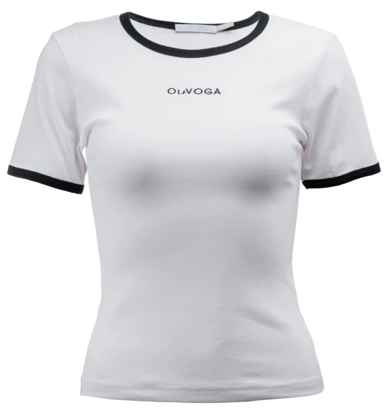 T-shirt damski OLAVOGA GABRIELA 2026 ecru - maWer Fashion