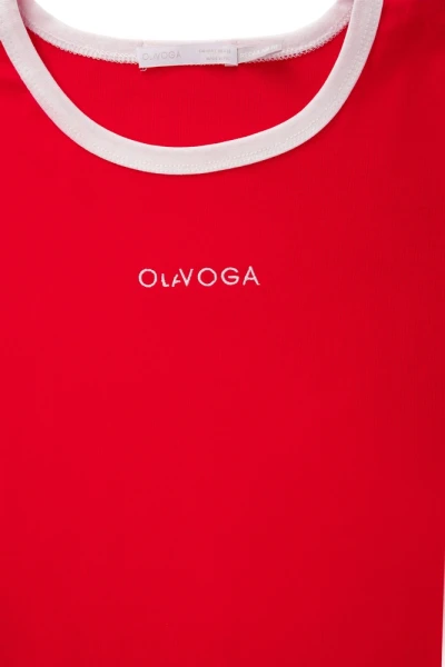T-shirt damski OLAVOGA GABRIELA 2026 czerwony - maWer Fashion