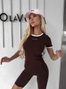 T-shirt damski OLAVOGA GABRIELA 2026 brązowy - maWer Fashion
