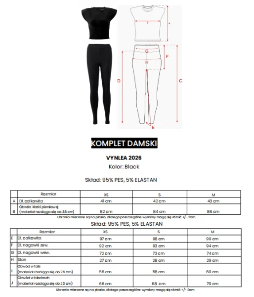 Komplet damski OLAVOGA VYNLEA 2026 czarny - maWer Fashion
