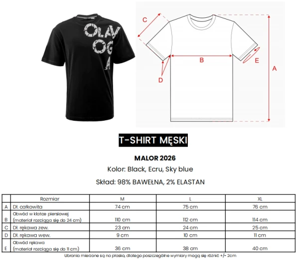 T-shirt męski OLAVOGA MALOR 2026 ecru - maWer Fashion