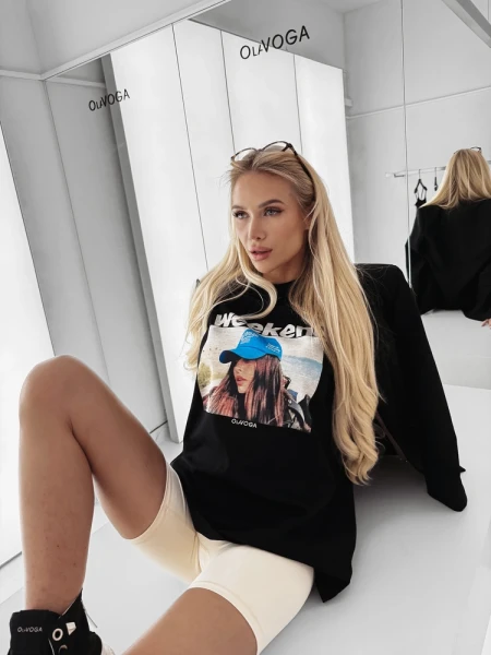 T-shirt damski OLAVOGA FLYKIO 2026 czarny - maWer Fashion