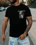 T-shirt męski OLAVOGA LUXVEENCE 2026 czarny - maWer Fashion