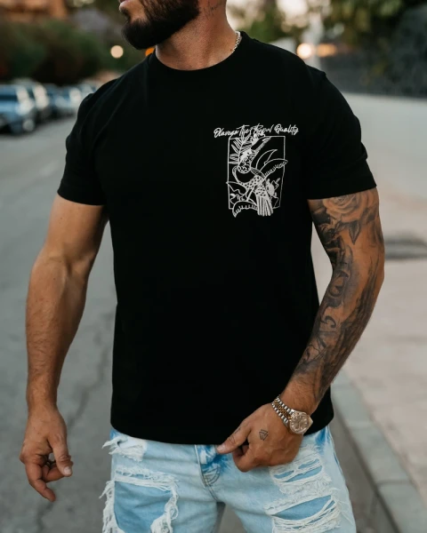 T-shirt męski OLAVOGA LUXVEENCE 2026 czarny - maWer Fashion