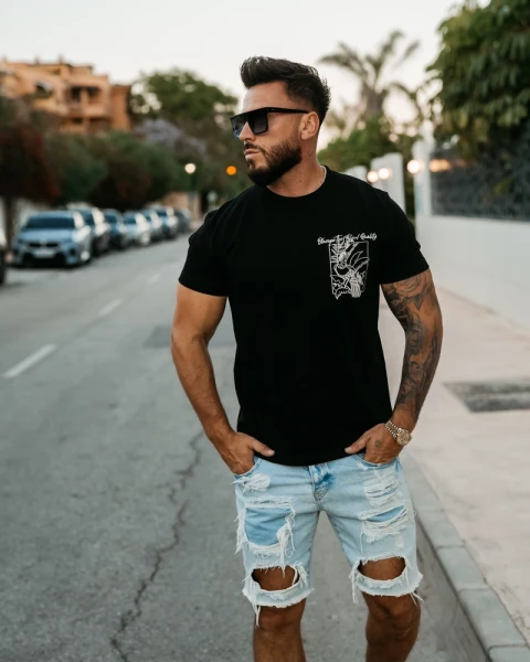 T-shirt męski OLAVOGA LUXVEENCE 2026 czarny - maWer Fashion