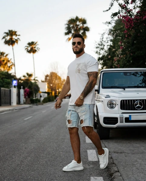 T-shirt męski OLAVOGA LUXVEENCE 2026 ecru - maWer Fashion