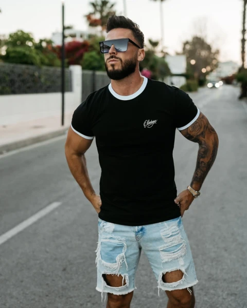 T-shirt męski OLAVOGA VIROO 2026 czarny - maWer Fashion