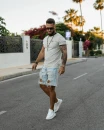 T-shirt męski OLAVOGA VIROO 2026 beżowy - maWer Fashion