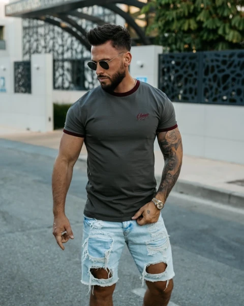 T-shirt męski OLAVOGA VIROO 2026 grafit - maWer Fashion