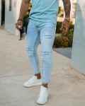 Spodnie męskie jeansy OLAVOGA AMERON 2026 jasny niebieski - maWer Fashion