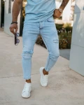 Spodnie męskie jeansy OLAVOGA AMERON 2026 jasny niebieski - maWer Fashion