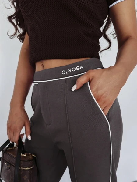 Spodnie damskie OLAVOGA WHIOS 2026 brąz - maWer Fashion