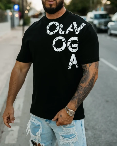 T-shirt męski OLAVOGA MALOR 2026 czarny - maWer Fashion