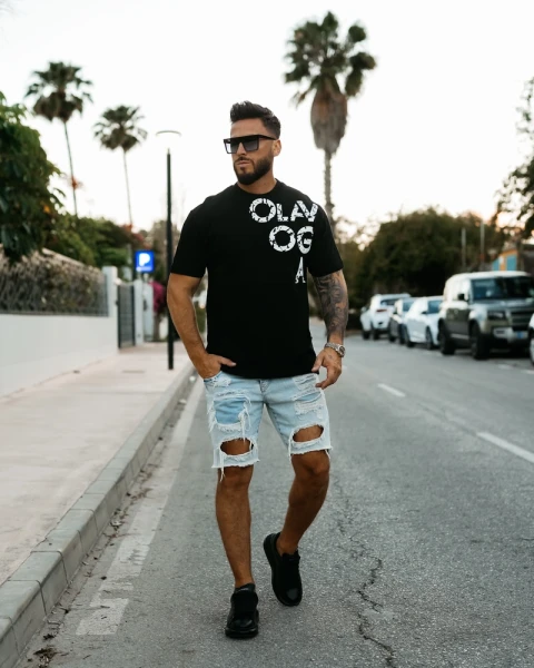 T-shirt męski OLAVOGA MALOR 2026 czarny - maWer Fashion