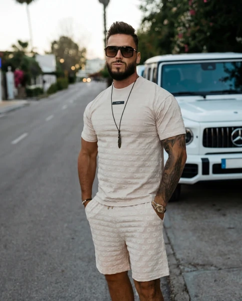 Komplet męski OLAVOGA FASTMAN 2026 beż - maWer Fashion