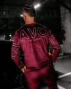 Welurowy komplet męski OLAVOGA VELVET ASH MEN 2025 - bordo - maWer  Fashion