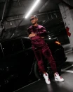Welurowy komplet męski OLAVOGA VELVET ASH MEN 2025 - bordo - maWer  Fashion