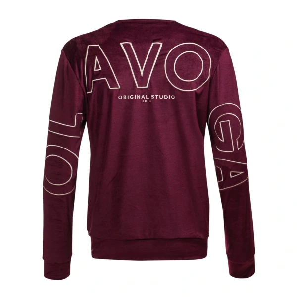 Welurowy komplet męski OLAVOGA VELVET ASH MEN 2025 - bordo - maWer  Fashion