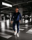 Welurowy komplet męski OLAVOGA VELVET ASH MEN 2025 - granatowy - maWer  Fashion