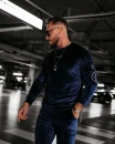 Welurowy komplet męski OLAVOGA VELVET ASH MEN 2025 - granatowy - maWer  Fashion