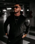 Welurowy komplet męski OLAVOGA VELVET ASH MEN 2025 - czarny - maWer  Fashion