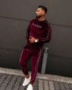 Welurowy komplet męski OLAVOGA DRESSY MEN bordo - maWer Fashion