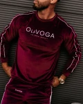 Welurowy komplet męski OLAVOGA DRESSY MEN bordo - maWer Fashion