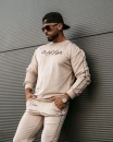 Welurowy komplet męski OLAVOGA DRESSY MEN beż - maWer Fashion