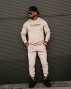 Welurowy komplet męski OLAVOGA DRESSY MEN beż - maWer Fashion
