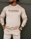 Welurowy komplet męski OLAVOGA DRESSY MEN beż - maWer Fashion