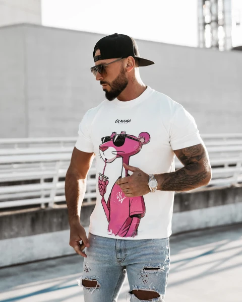 T-shirt męski OLAVOGA HILL 2025 ecru – maWer Fashion