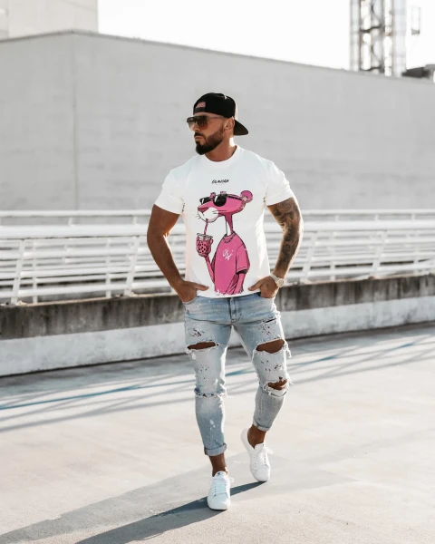 T-shirt męski OLAVOGA HILL 2025 ecru – maWer Fashion