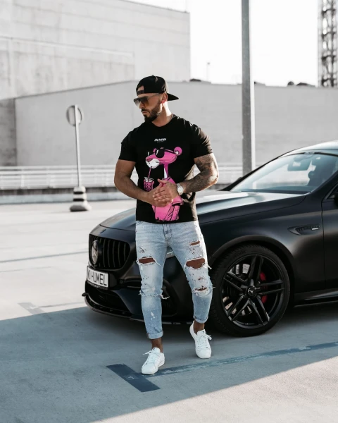 T-shirt męski OLAVOGA HILL 2025 czarny – maWer Fashion