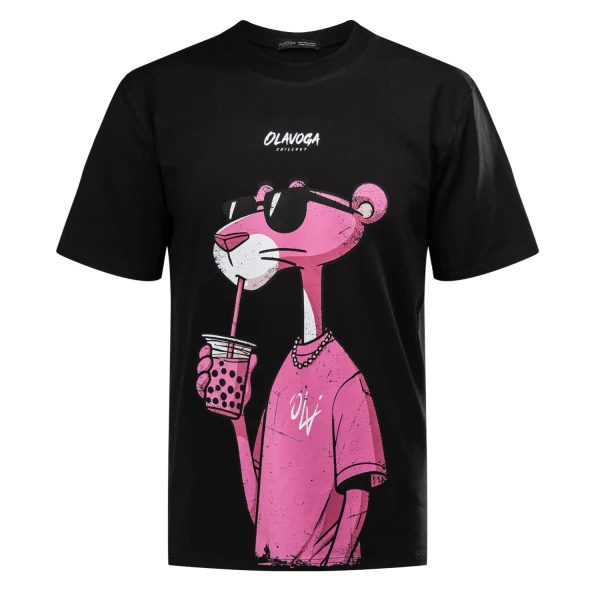 T-shirt męski OLAVOGA HILL 2025 czarny – maWer Fashion