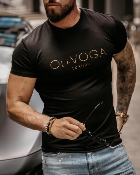 T-shirt męski OLAVOGA HUGO czarny – maWer Fashion