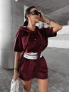 Komplet damski OLAVOGA SIBE 2025 bordowy - maWer Fashion
