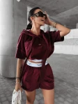 Komplet damski OLAVOGA SIBE 2025 bordowy - maWer Fashion