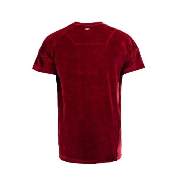 Welurowy komplet męski OLAVOGA NIGHT THREAD 2025 bordo - maWer Fashion