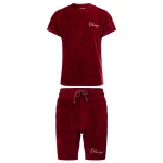 Welurowy komplet męski OLAVOGA NIGHT THREAD 2025 bordo - maWer Fashion