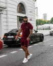 Welurowy komplet męski OLAVOGA NIGHT THREAD 2025 bordo - maWer Fashion