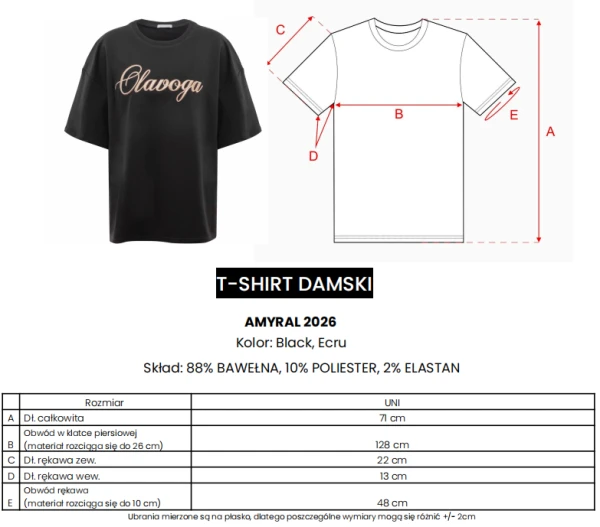 T-shirt damski OLAVOGA AMYRAL 2026 ecru - maWer Fashion
