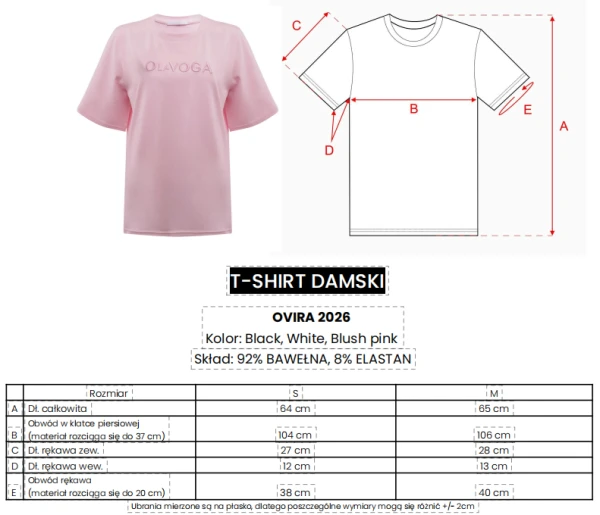 T-shirt damski OLAVOGA OVIRA 2026 -  czarny maWer Fashion
