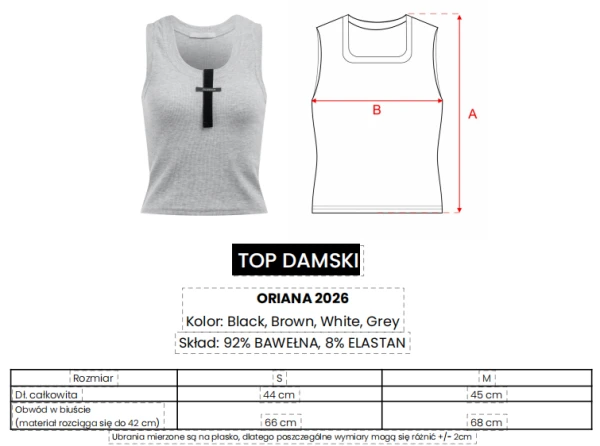 Top damski OLAVOGA ORIANA 2026 czarny - maWer Fashion