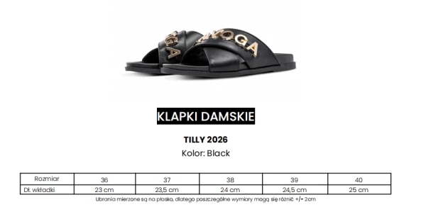 Klapki damskie OLAVOGA TILLY 2026 czarne - maWer Fashion