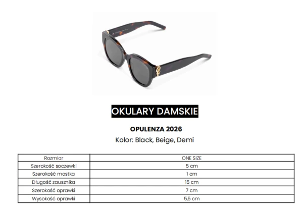 Okulary damskie OLAVOGA OPULENZA 2026 czarne - maWer Fashion