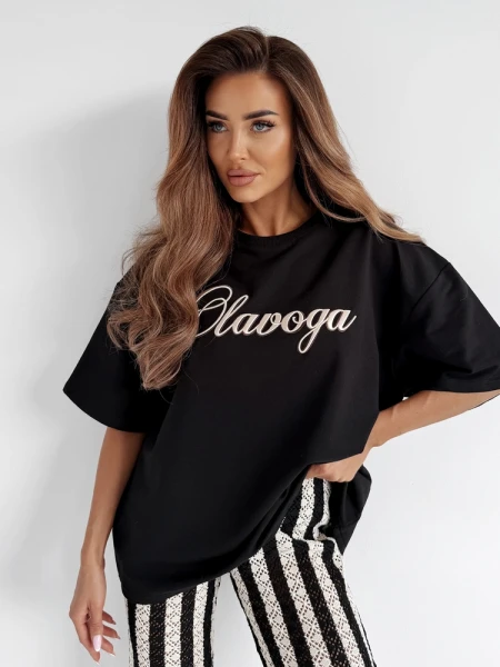 T-shirt damski OLAVOGA AMYRAL 2026 - czarny maWer Fashion