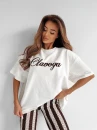 T-shirt damski OLAVOGA AMYRAL 2026 ecru - maWer Fashion